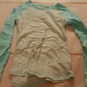 Grey and blue long sleeve top